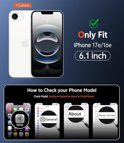 Image of FNTCASE for iPhone 16e Case Clear: Magnetic Rugged Protection | Military Grade Slim Anti Yellowing Cell Phone Cases | Shockproof Scratch-Resistant Transparent Cover (Black)