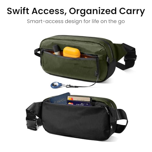 Image of tomtoc 3.5L X-Pac Sling Bag with RFID Blocking, Crossbody Bag Minimalist Chest Shoulder Pack for Men /Women, Water-resistant Lightweight Casual Funny Pack for Travel /Daily Commute