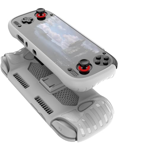 Walieoka Protective Case for Ayn Odin 3 Game Console,TPU Protective Cover with Ergonomic Grip - Anti-Collision and Non-Slip (White)