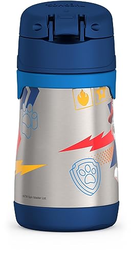 Image of THERMOS Vacuum Insulated Stainless Steel 10oz Straw Bottle, PAW PATROL BOY (Pack of 3)