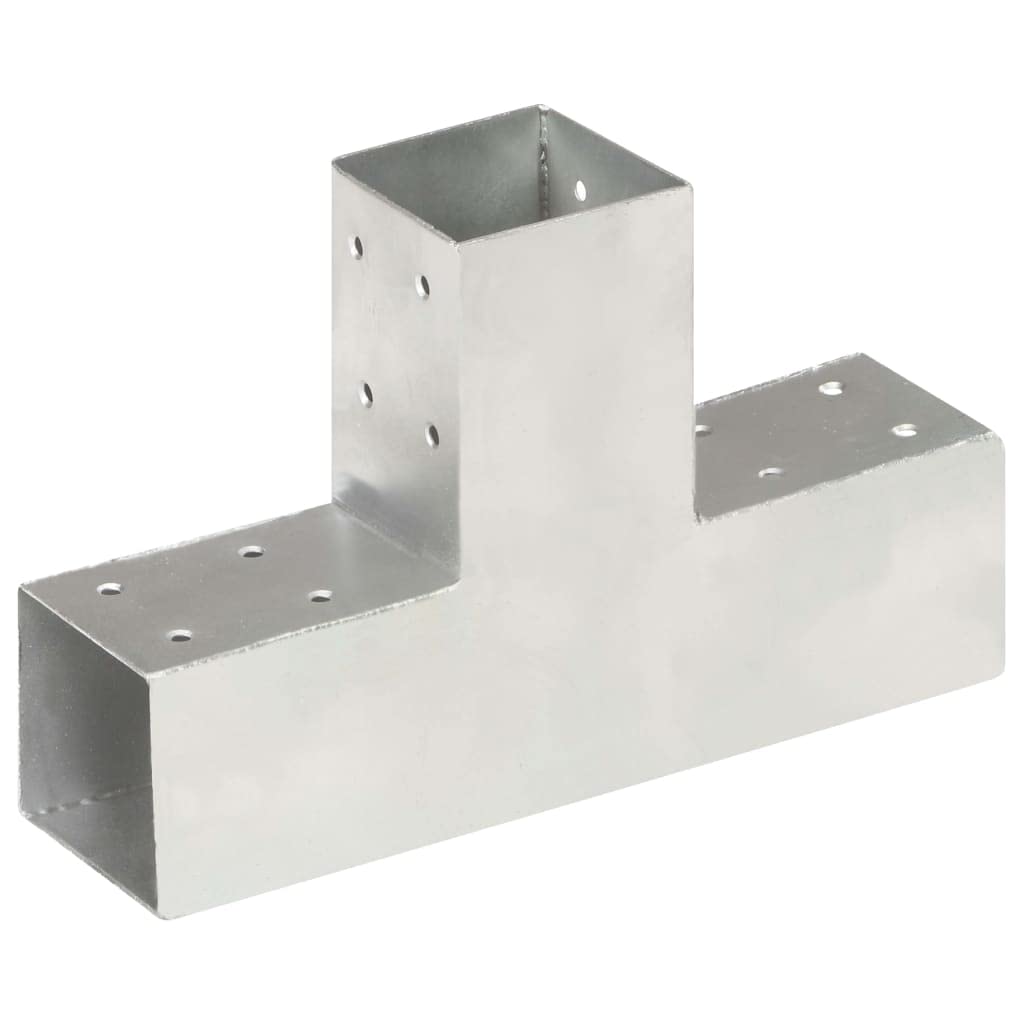 vidaXL 4X Conectores de Postes en Forma de T Jardín Patio al Aire Libre Estacas Exterior Valla Cerca Separador Metal Galvanizados 71x71mm