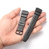 MCXGL Resin Replacement Watch Band Compatible with Casio AE1200WH F108WH AE-1300WH W218H SGW-300H W-800H Waterproof Rubber strap (18mm, BLACK) - Image 6