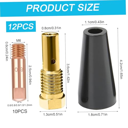 Boquilla sin gas con núcleo fundente y puntas de contacto de 0,8 mm para pistola MIG 4