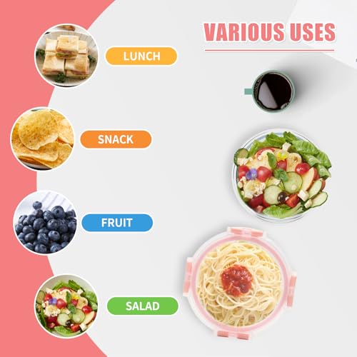 Image of GULFLIN 12 Pack 13oz Small Glass Food Storage Containers with Lids Airtight, Leak-Proof Round Meal Prep Containers Set, Freezer to Microwave Safe, Dishwasher Safe