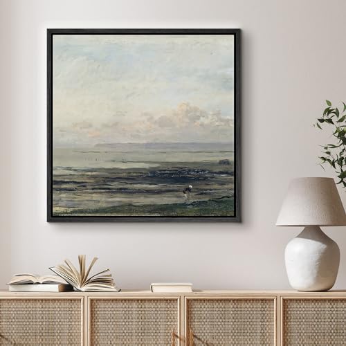 Signford Soft Pastel Rose Framed Canvas Art - 24"x24", Living Room, Bedroom, Office