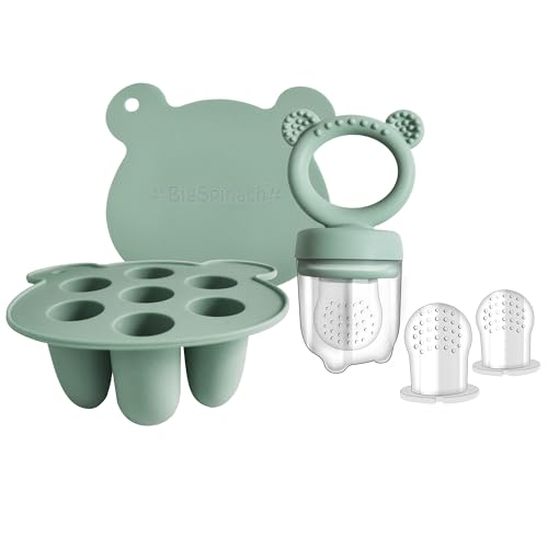 Image of BIGSPINACH Baby Food Freezer Tray and Teething Popsicle Molds – The Perfect Solution for Your Little One's Teething and Feeding Needs
