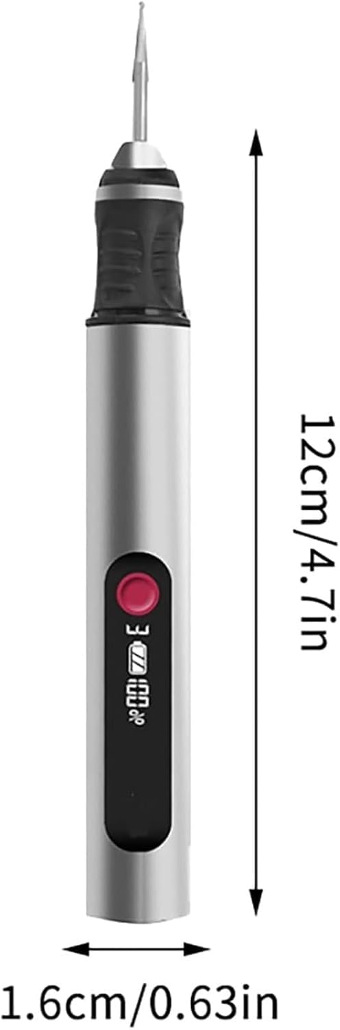 Stylo Graveur Électrique Sans Fil Rechargeable USB - Kit Complet avec 30 Têtes de Gravure et 16 Gabarits pour Métal, Bois, Verre, Pierre, Plastique, Céramique