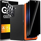 Wiaocit 3 Pack Tempered Glass Privacy Screen Protector for Samsung Galaxy Z Fold 7 with 3 Pack Camera Lens Protector, 9H Hardness, Bubble Free, Case Friendly