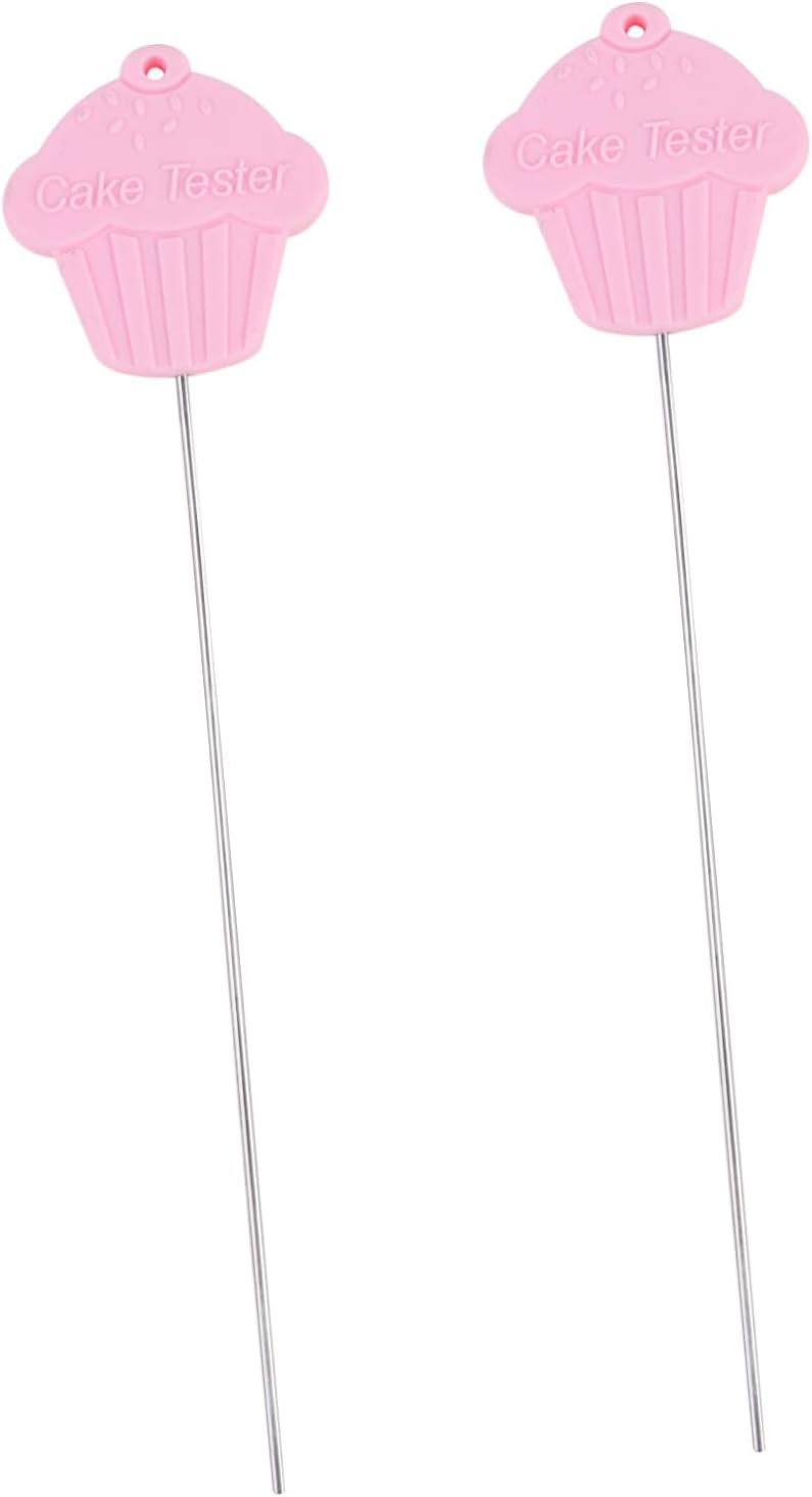 SOLUSTRE 2Pcs Stainless Steel Cake Tester Baking Probe for Cakes Muffins Biscuits DIY Baking Tool Pink Easy to Clean Use