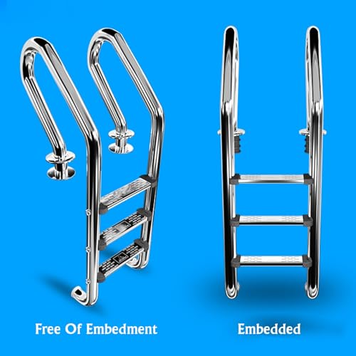 Escalera para piscina de acero inoxidable 3 pasos miniatura 6
