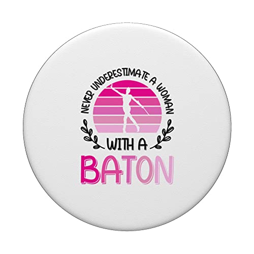 Majorette Twirler Baton Twirling PopSockets Swappable PopGrip, Black - Image 3