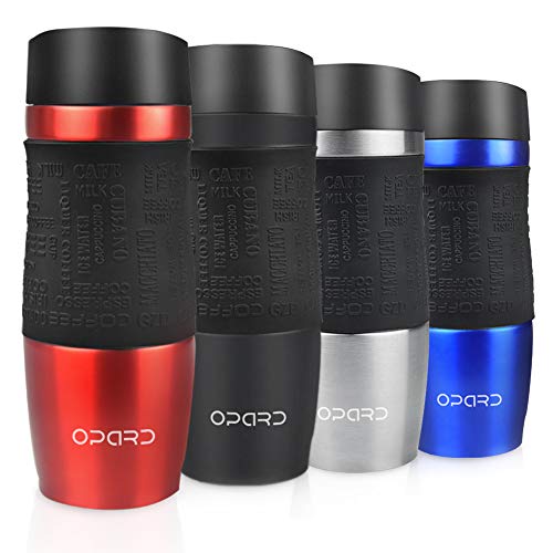 Opard Thermobecher- Travel Mug 350ml- Kaffeebecher to go Thermo- Edelstahl Trinkbecher- Coffee to go Becher- auslaufsicher Autobecher für Heiße und Kalte