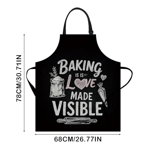 Image of Nuxovilar Cute Cooking Kitchen Apron, 26.77 * 30.7 Inches, Essential for Kitchen Cooking, Baking, Festive Gatherings