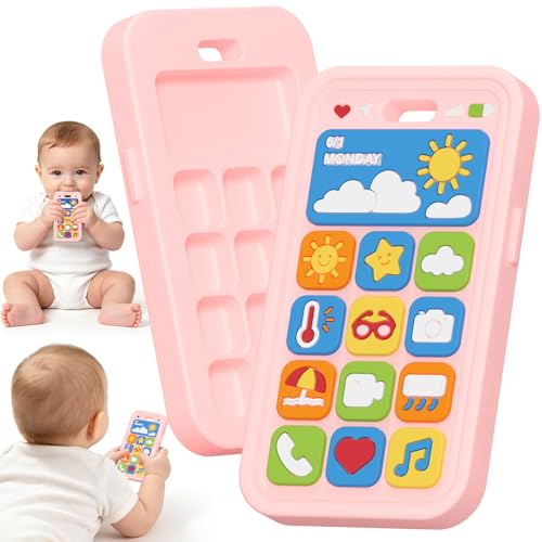 Image of Baby Teething Toys Silicone Baby Phone Teether Over 3 Months