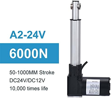 24V Linear Actuator 550mm-750mm, DC Tubular Motor, High Torque 2000N, Speed 22mm/s, Controller for Solar Applications, Durable & Efficient Linear Motion Solution