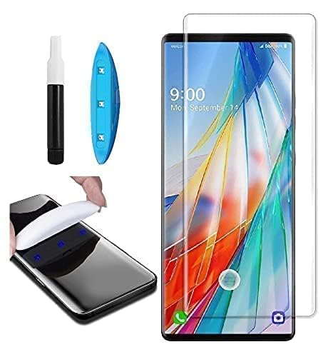 Image of BLACKSHEEP Tempered Glass Design for LG Wing 5G Advanced Border Less Full Edge to Edge UV Screen Protector and Easy Installation Kit (Pack of 1)