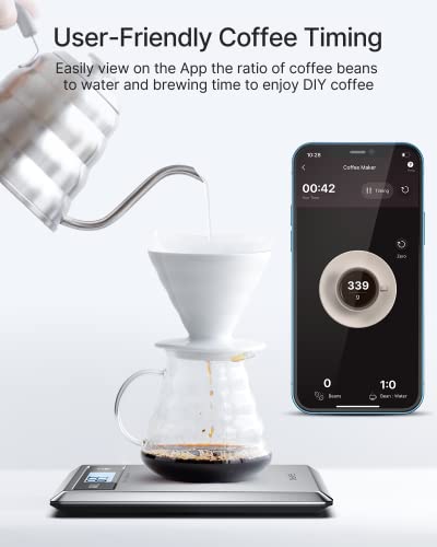 Renpho Smart Food Scale, Digital Kitchen Scale For Food Ounces And Grams, Coffee Weight Scale With Nutritional Calculator App For Keto, Macro, Calorie, Weight Loss, Precise Graduation, Stainless Steel #TOP4