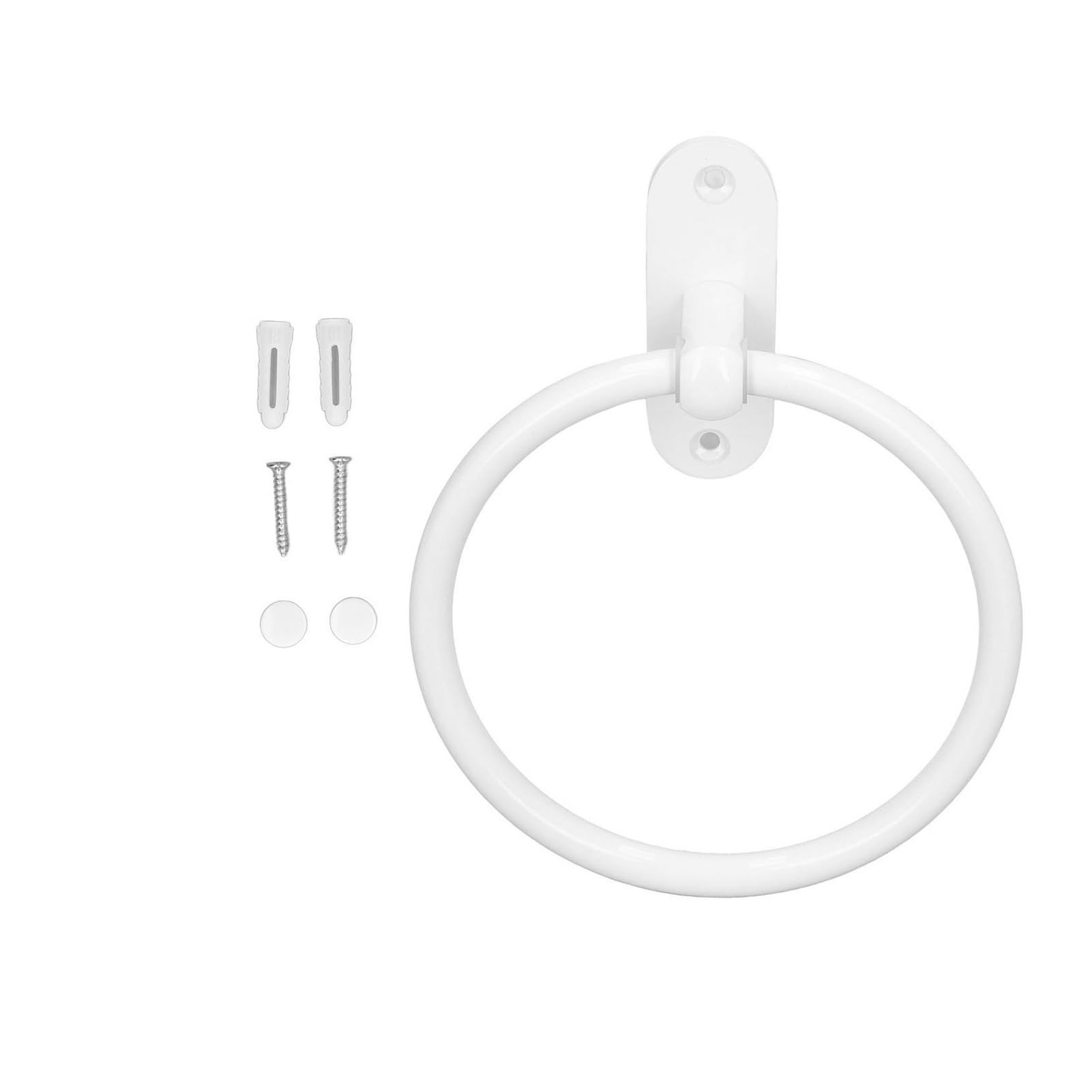 Towel Holder Bathroom Towel Holder Aluminium Alloy Space Saving White Towels Rack Elegant Style Washroom Hand Rings for Hotel