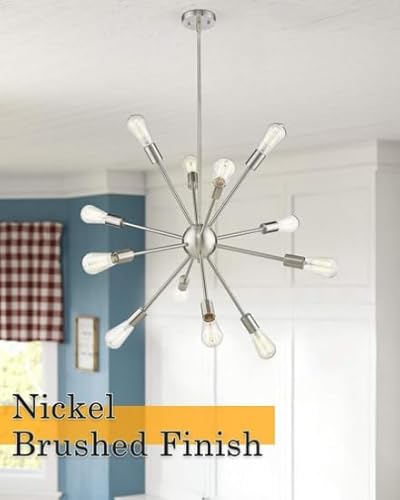 Nautical Replica Hub Vintage Metal Large Dimmable Sputnik Chandelier with 12 Lights (Brushed Nickel) steampunk buy now online