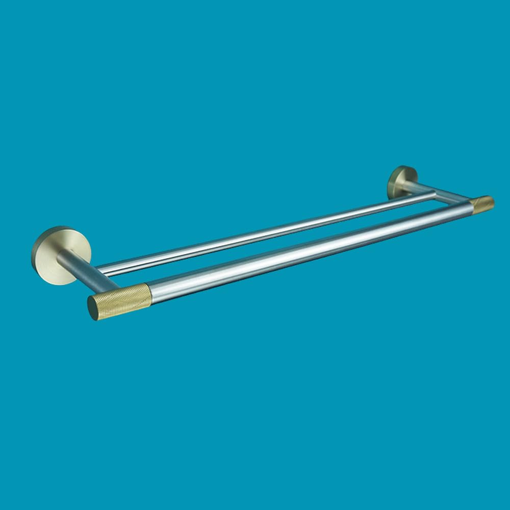 Porte-serviettes mural double en acier inoxydable pour routine zen