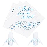 YOLOUP 40 Pcs Taufe Servietten Kommunion Papierservietten Blau Fische Servietten 'Schön, DASS du da bist!' Konfirmation Tischdeko für Junge Festliche Anlässe (33x33 cm)