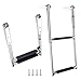 Hoffen Telescoping 2 Step Ladder Stainless Steel 2 Steps Ladder for Marine Boat Yacht Swimming Dock Ladder