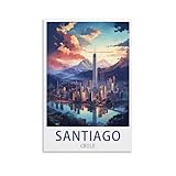 LNUYITR Chile Santiago Vintage-Reiseposter, 20 x 30 cm, 