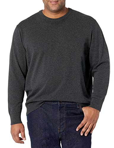 Amazon Essentials Men's Big & Tall Crewneck Sweater fit by DXL, Charcoal Heather, 3X
