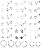 MILACOLATO 18-21 Piezas Piercing Oreja Acero Inoxidable Stud Pequeños Aretes De Cartílago Aretes Para Cartílago Tragus Daith Helix Piercing De Oreja Tornillo Stud Aretes de Plana Joyería Piercing 20G