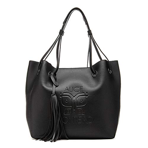 Kit De Bolsa + Nécessaire + Carteira Lisboa Alice Monteiro Cor:Preto