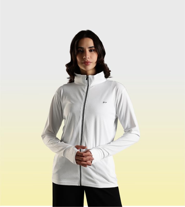 Image of BLUE TYGA SUNSCREEN JACKET Women's Travel Nylon Solid Plain Sports Summer Gym Workout Running Travel Trekking and Sunscreen Jacket for Women Nylon Winter Casual Wear