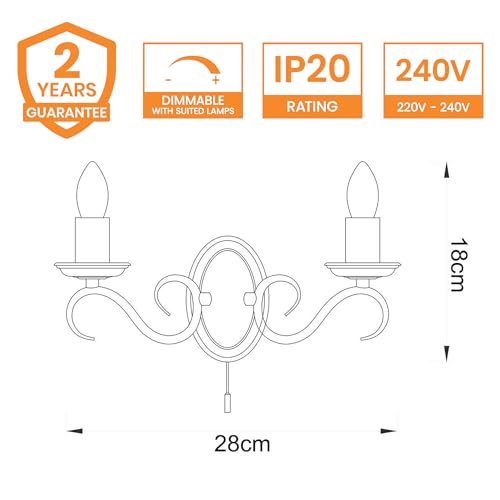 Aplique de pared doble regulable National Lighting con interruptor 6