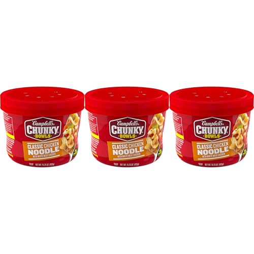 Image of Campbell's Chunky Classic Chicken Noodle Soup Bowl, 15.25 Oz (3 Pack)