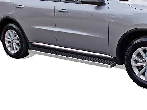 APS Running Boards (Nerf Bars Side Steps Step Bars) Compatible with Dodge Durango 2011-2025 4-Door (Will Not Fit Models with OE Skirt Cladding) (Silver 5in 304 Stainless Steel)