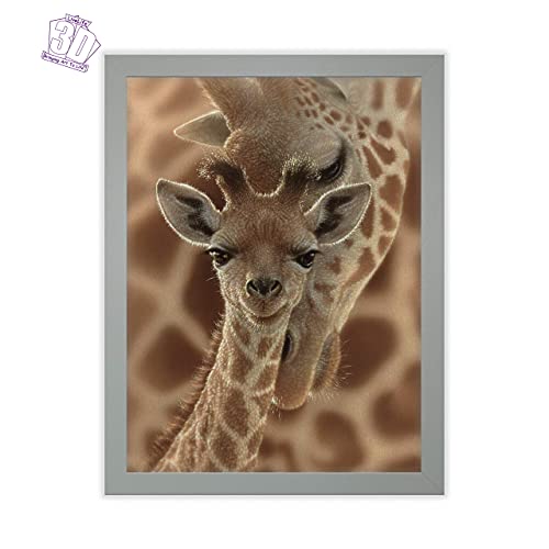 3D Livelife Lenticular Wall Art Prints - Newborn From Deluxebase. Unframed 3D Giraffe Poster. Perfect Wall Decor. Original Artwork Licensed From Renowned Artist, Collin Bogle #TOP5