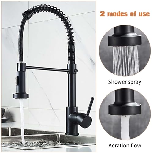 XoeLLe Brausekopf Küchenarmatur, Shower Head, Wasserhahn Aufsatz Küche, Wasserhahn Verlängerung Küche 2 Modi Pull out Küchenarmaturen Spültischarmatur für Bad (Schwarz)