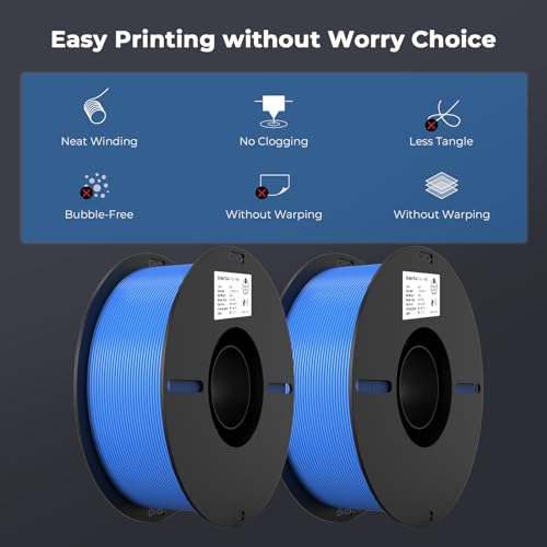 Image of Creality PLA Filament 1.75mm Bundle 2KG, High Precision + /-0.02mm 3D Printer Filament, Consistent Extrusion, Smooth Printing, 2 Pack 1KG Spool,Fits for Most FDM 3D Printers(Blue*2)