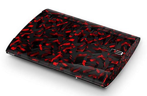 Skins4u Aufkleber Design Schutzfolie Vinyl Skin kompatibel mit Sony PS3 PlayStation 3 Super Slim Spaltter Red