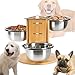 predolo Bowls Feeding Bowls Lightweight Wooden Stand Sturdy Pet Supplies