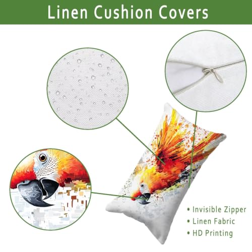 Housse coussin extérieur blanc 40x60 en lin imperméable