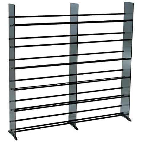 TransDeco Glass CD/DVD Rack, 792 552, Black/Chrome Cover