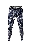 Smartdoo Men's Compression Cool Dry BaseLayer Pants Wear Under Leggings Sports Tight Long Pant for Men(Lightning Blue,L)