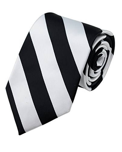 Image of NYFASHION101 Men's Classic Striped Necktie - Premium Woven Two-Tone Tie for Weddings, Graduation, Business & School Colors