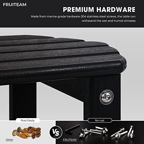 Fruiteam Adirondack Table Outdoor Side Table, 2-Tier Water-Resistant End Table Modern Plant Table, Easy Maintenance Poly Lumber Patio Table, Indoor Outdoor Companion For Sofa, Garden, Patio, Pool #TOP4