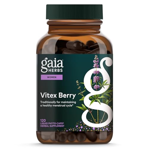 Gaia Herbs Vitex Berry - 1000 mg Organic Chaste Tree - Traditionally Used to Support Hormone Balance for Women & a Healthy Menstrual Cycle* - 120 Vegan Liquid Phyto-Caps (60 Servings)