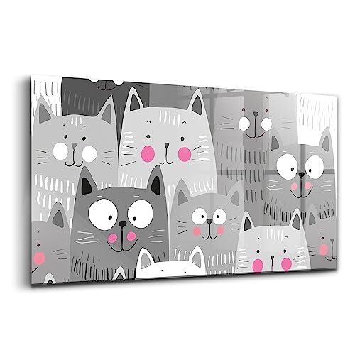 Verre coloré durable Wallfluent 120x60cm peinture sur verre chats