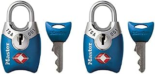 Master Lock Padlock, Keyed TSA-Accepted Luggage Lock, 1 in. Wide, Blue, 4689TBLU