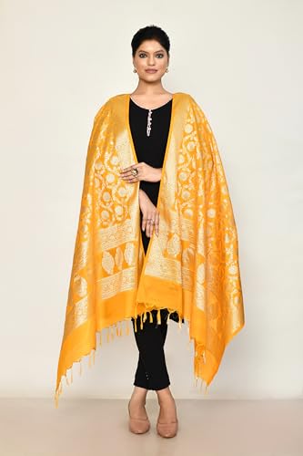 Banarasi Katan Silk Blend Dupatta for Women, Shawl Scarf Wrap Chunni2
