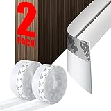 YOMAIS 39 Feet/12M (1”W) 2 Rolls Door Sweep Weather Stripping, Soundproof Waterproof, Door Strip Bottom Silicone Seal Strip for Shower Glass and Windows Gaps of Collision and Side (25MM, Transparent)