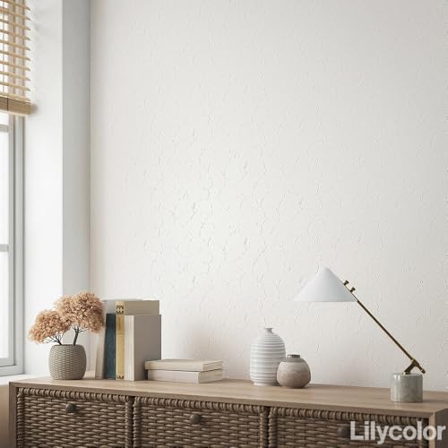 壁紙屋本舗 壁紙 生のり付き クロス 石目調 白 ホワイト 塗り壁 漆喰調 リリカラ LV2196 幅92.5cm×30m 替刃付き 【受注生産品・キャンセル不可】